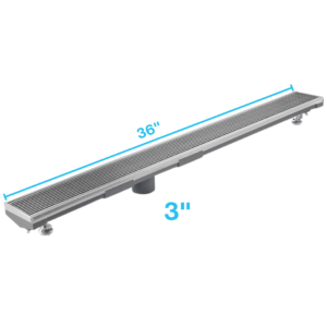 QM Lagos Series. 36″ Adjustable Kit (3″ High Flow outlet):  Wedgewire Line. Satin