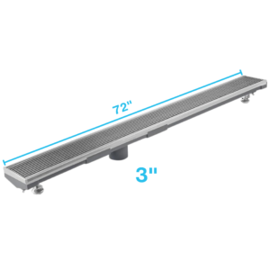 QM Lagos Series. 72″ Adjustable Kit (3″ High Flow outlet):  Wedgewire Line. Satin