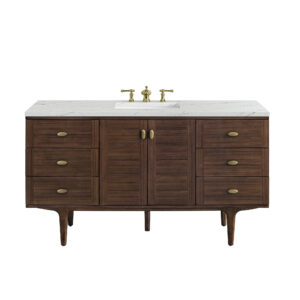 Amberly 60" Single Vanity, Mid-Century Walnut