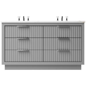 Vander 72″ LeCrieú Double Drawer Bath Vanity In Platinum Gray