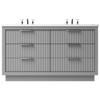 Vander 72" LeCrieú Double Drawer Bath Vanity In Platinum Gray