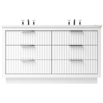 Vander 60" LeCrieú Double Drawer Bath Vanity In Pure White
