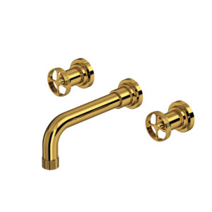 ROHL Campo™ Wall Mount Lavatory Faucet Trim In Unlacquered Brass