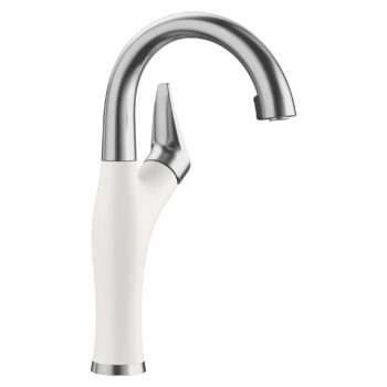Blanco Artona Pull-Down Dual-Spray Bar Faucet 1.5 GPM - PVD Steel/White
