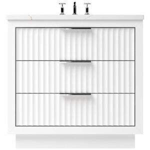 Vander 48″ LeCrieú Three-Drawer Single Bath Vanity In Pure White