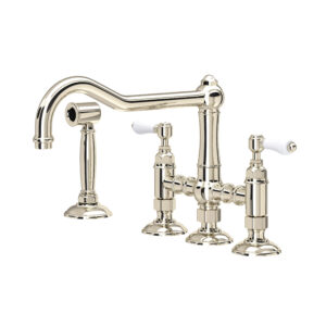ROHL Acqui® Bridge Kitchen Faucet With Side Spray In Polished Nickel