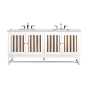 Athens 72" Double Vanity, Glossy White