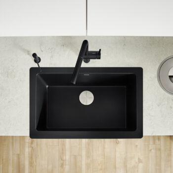 Blanco Vintera SILGRANIT 30" Single Bowl Apron-Front Farmhouse Sink - Coal Black - Image 2
