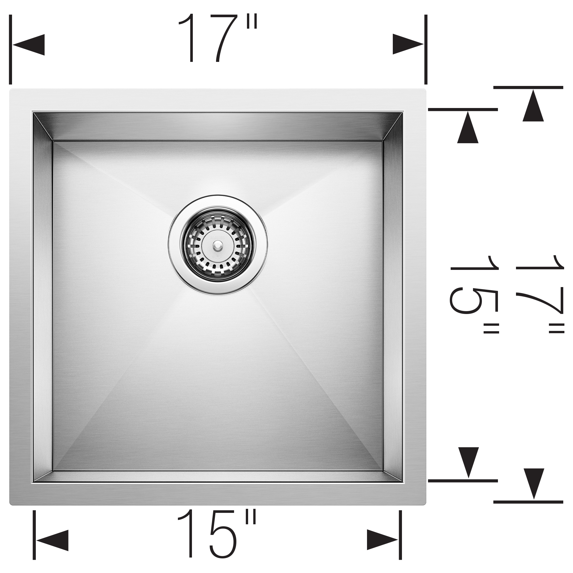Blanco Precision R0 17" Undermount Stainless Steel Bar Sink - Image 3