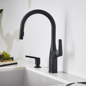 Blanco Rivana High-Arc Pull-Down Dual-Spray Kitchen Faucet 1.5 GPM - Matte Black - Image 2