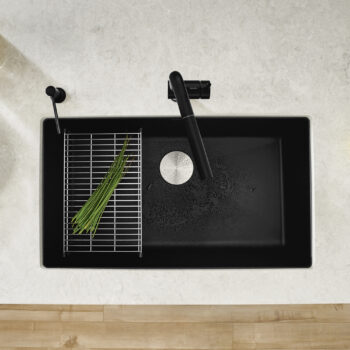 Blanco Precis SILGRANIT 32" Super Single Undermount Kitchen Sink - Coal Black - Image 3