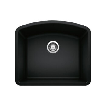 Blanco Diamond SILGRANIT 24" Single Bowl Undermount Kitchen Sink - Coal Black
