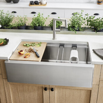 Blanco Quatrus R15 Ergon 33" Single Bowl Apron-Front Stainless Steel Farmhouse Sink - Image 9