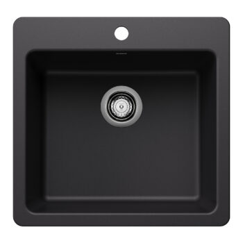 Blanco Liven SILGRANIT 21" Single Bowl Dual Mount Kitchen Sink - Coal Black
