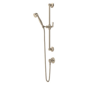 ROHL Handshower Set With 24″ Slide Bar and Single Function Handshower In Satin Nickel