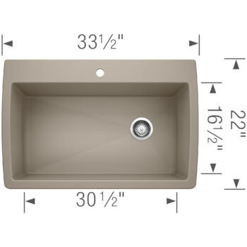 Blanco Diamond SILGRANIT 33.5" Super Single Dual Mount Kitchen Sink - Truffle - Image 3