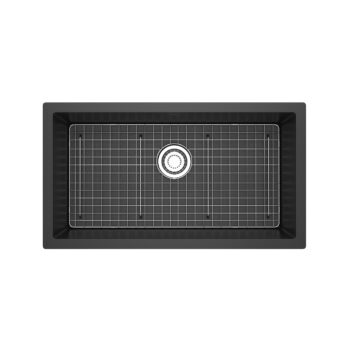 Riobel Fonsa™ 33" Quartz Single Bowl Undermount Kitchen Sink In Black