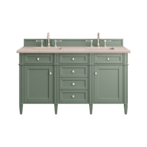 Brittany 60" Double Vanity, Smokey Celadon