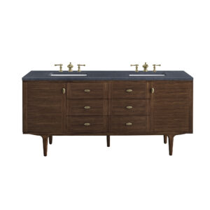 Amberly 72" Double Vanity, Mid-Century Walnut