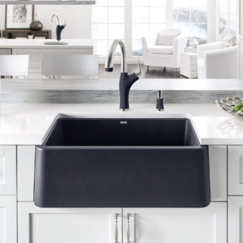 Blanco Ikon SILGRANIT 30" Single Bowl Apron-Front Farmhouse Sink - Anthracite - Image 3