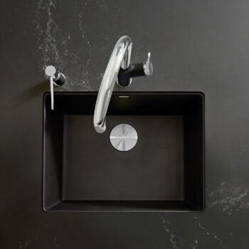 Blanco Precis SILGRANIT 24" Single Bowl Undermount Kitchen Sink - Coal Black - Image 4