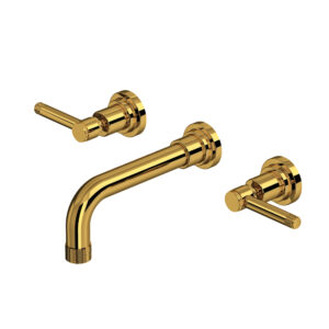 ROHL Campo™ Wall Mount Lavatory Faucet Trim In Unlacquered Brass
