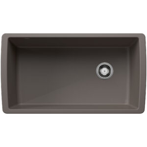 Blanco Diamond SILGRANIT 33″ Super Single Undermount Kitchen Sink – Volcano Gray