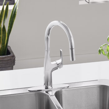 Blanco Rivana High-Arc Pull-Down Dual-Spray Kitchen Faucet 1.5 GPM - PVD Steel - Image 10