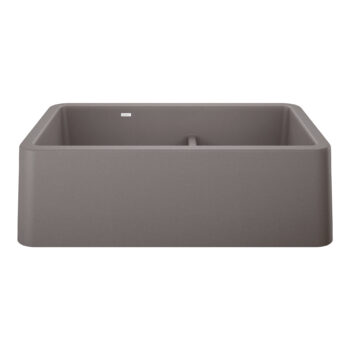 Blanco Ikon SILGRANIT 33" Double Bowl Apron-Front Farmhouse Sink with Low Divide - Metallic Gray