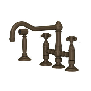 ROHL Acqui® Bridge Kitchen Faucet With Side Spray In Tuscan Brass