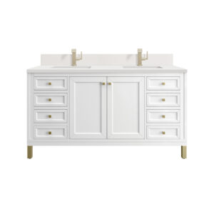 Chicago 60" Double Vanity, Glossy White