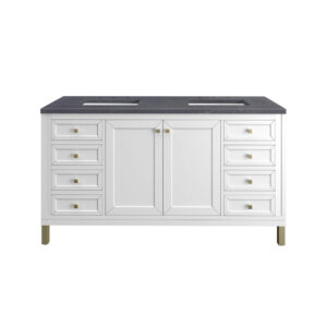 Chicago 60" Double Vanity, Glossy White
