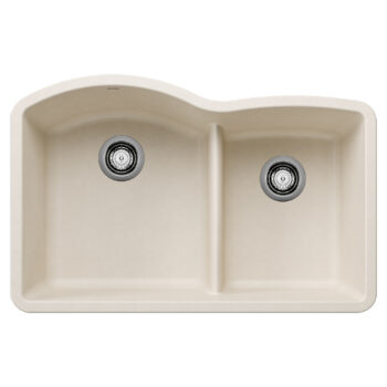 Blanco Diamond SILGRANIT 32" 60/40 Double Bowl Undermount Kitchen Sink with Low Divide - Soft White