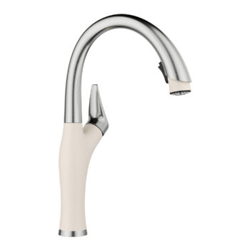 Blanco Artona Pull-Down Dual-Spray Kitchen Faucet 1.5 GPM - PVD Steel/Soft White