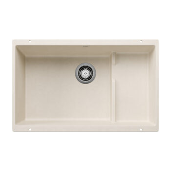 Blanco Precis Cascade SILGRANIT 29" Single Bowl Undermount Kitchen Sink with Colander - Soft White