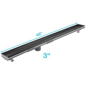 QM Lagos Series. 48″ Adjustable Kit HF:  Mist (Tile-in). Black Finish