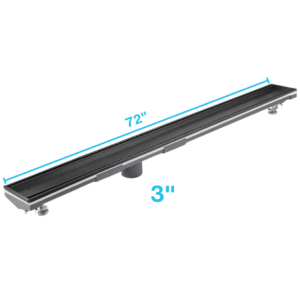 QM Lagos Series. 72″ Adjustable Kit HF:  Mist (tile-in). Black Finish