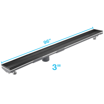 QM Lagos Series. 96" Adjustable Kit HF:  Mist (tile-in). Black Finish