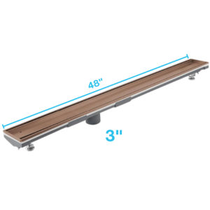 QM Lagos Series. 48″ Adjustable Kit (3″ High Flow outlet):  Mist (Tile-in) Line. Bronze