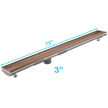 QM Lagos Series. 72" Adjustable Kit (3" High Flow outlet):  Mist (Tile-in) Line. Bronze
