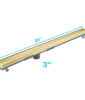 QM Lagos Series. 36″ Adjustable Kit (3″ High Flow outlet):  Mist (Tile-in) Line. Gold