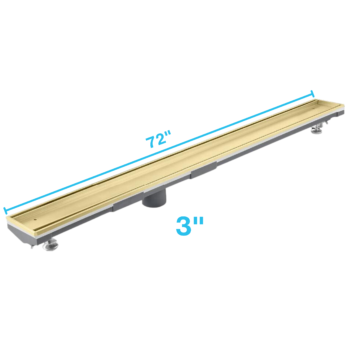QM Lagos Series. 72" Adjustable Kit (3" High Flow outlet):  Mist (Tile-in) Line. Gold