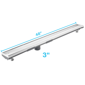 QM Lagos Series. 48″ Adjustable Kit (3″ High Flow outlet):  Mist (Tile-in) Line. Polished