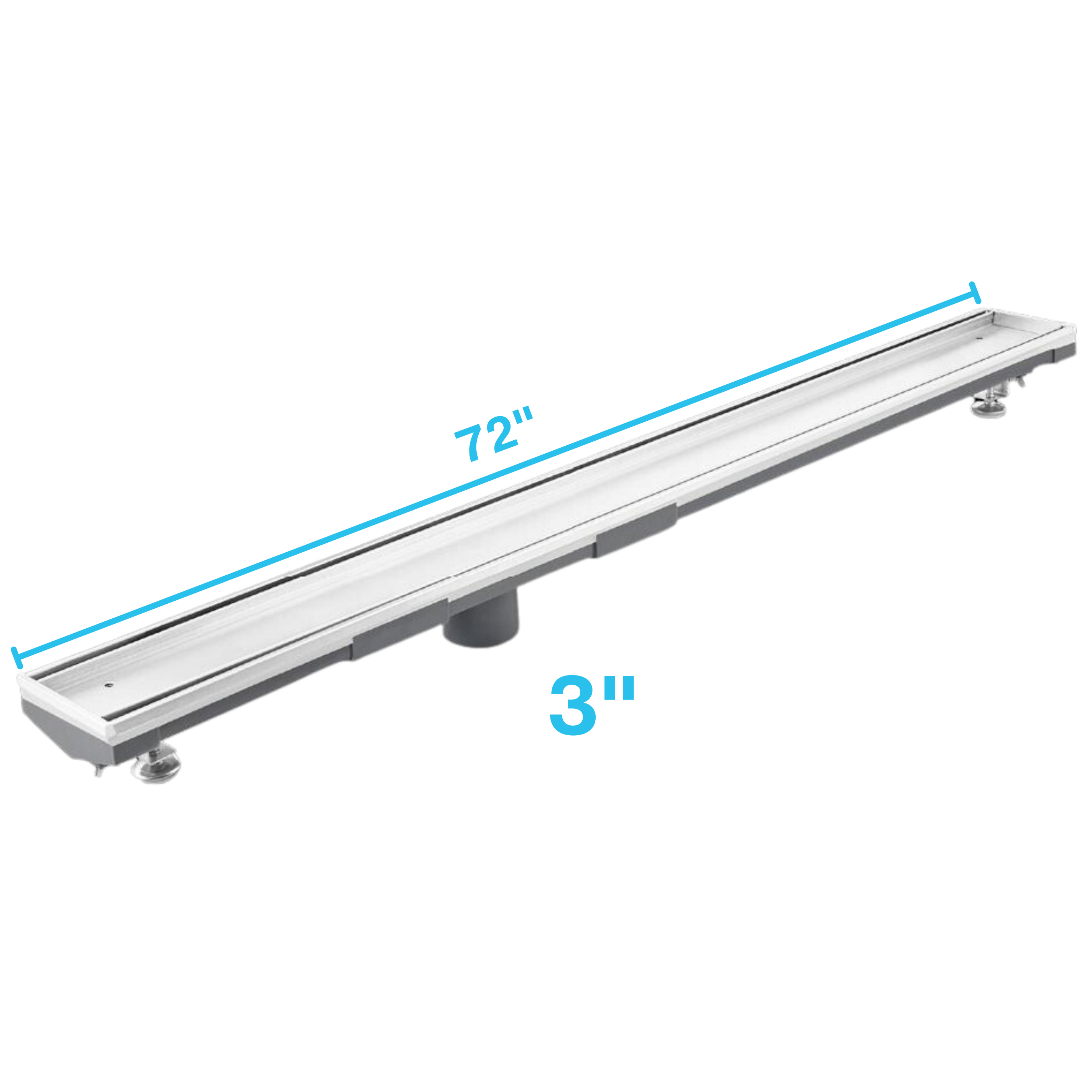 QM Lagos Series. 72" Adjustable Kit (3" High Flow outlet):  Mist (Tile-in) Line. Polished