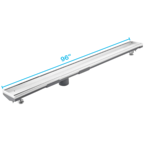 QM Lagos Series. 96″ Adjustable Kit (3″ High Flow outlet):  Mist (Tile-in) Line. Polished