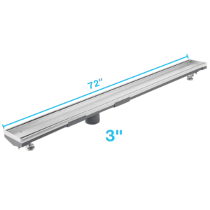 QM Lagos Series. 72″ Adjustable Kit (3″ High Flow outlet):  Mist (Tile-in) Line. Satin