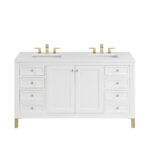 Chicago 60" Double Vanity, Glossy White