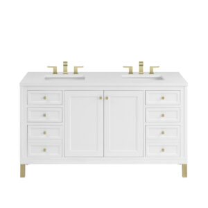 Chicago 60″ Double Vanity, Glossy White