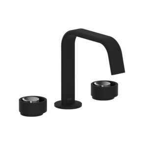 ROHL Eclissi™ Widespread Lavatory Faucet With U-Spout In Matte Black/Polished Chrome