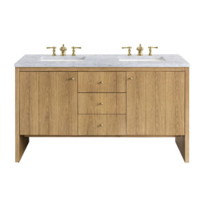 Hudson 60" Double Vanity, Light Natural Oak